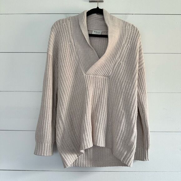 Wrap London Women’s 2 Cream Wool Cotton Sweater - Picture 1 of 5